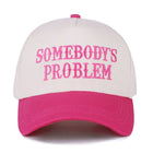 Somebody's Problem Two Tone Canvas Cotton Cap - Fuchsia