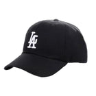 Black cap with a logo on a white background