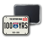 Fridge magnet with Route 66 design and 'The Mother Road USA' text on a white background