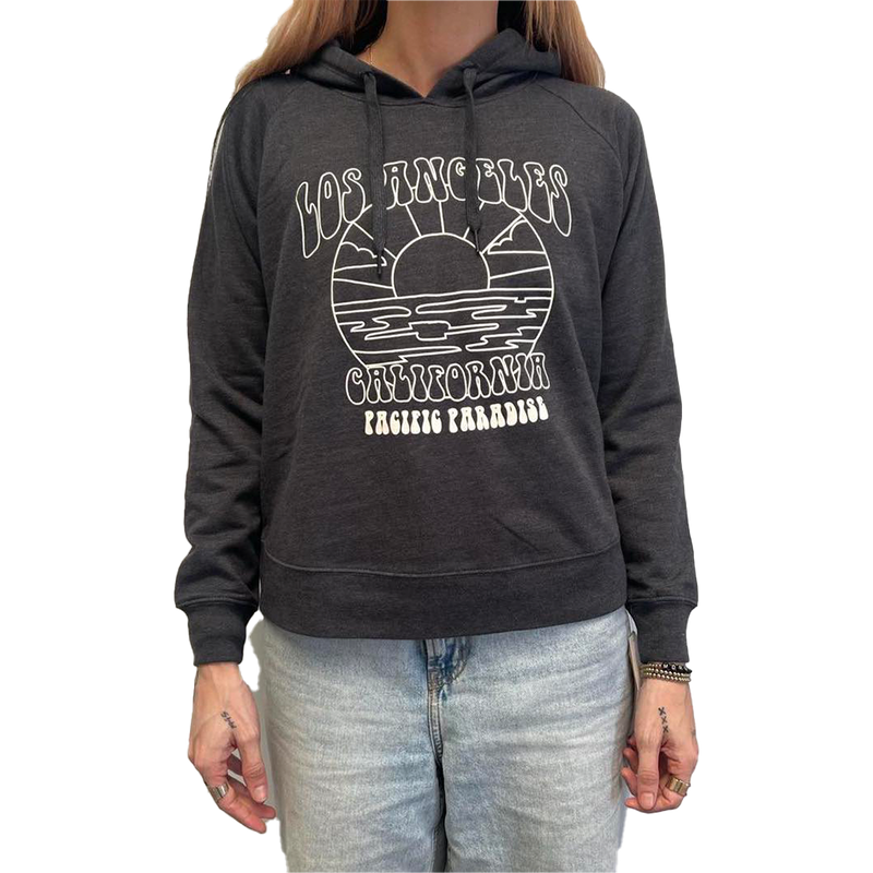 Los Angles California Pacific Paradise Hoodie - Charcoal (Front)