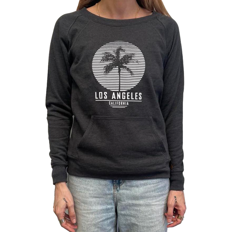 Los Angles California Ladies' Core Fleece - Charcoal (Front)