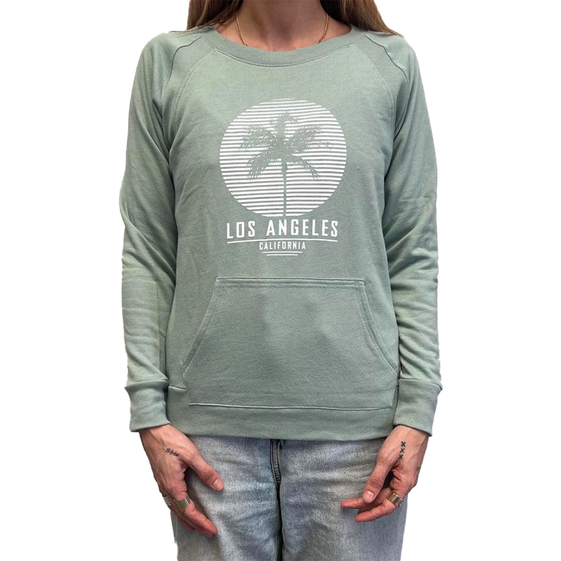 Los Angles California Ladies' Core Fleece - Greenstone (Front)