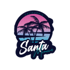 Sticker Pack Santa Monica California Retro Future Purple Palm