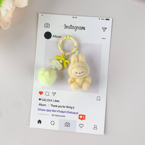 Labubu Cute Keychain : Yellow