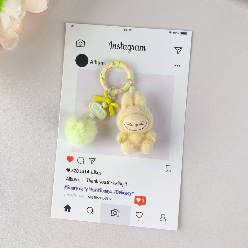 Labubu Cute Keychain : Yellow