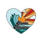 Sticker Pack Santa Monica California Heart Wave