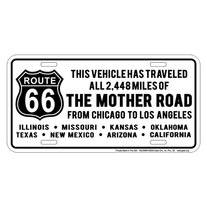 66 Road Chi To LA - License Plate