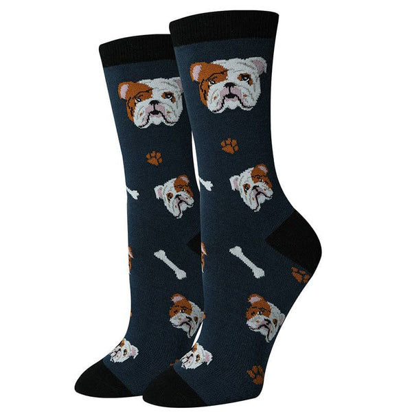 Sock Harbor English Bulldog Socks: Navy