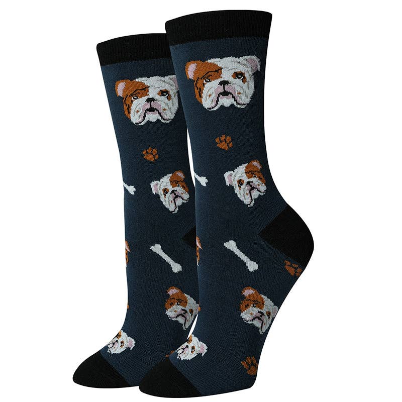 Sock Harbor English Bulldog Socks: Navy