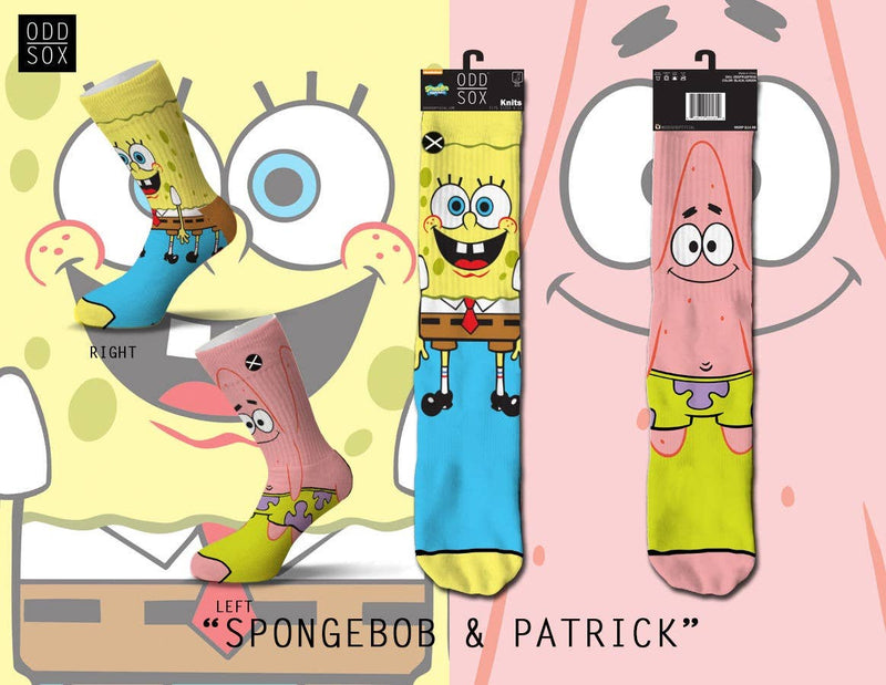 Odd Sox SpongeBob & Patrick Knit Socks