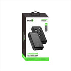 Mighty power bank packaging with black and green design on a white background
