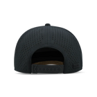 Black cap with a textured surface on a white background