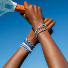 Pura Vida Cabrillo Vinyl Disc Stretch Bracelet - Light Blue/White