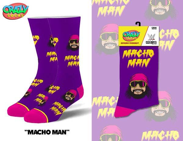 Crazy Socks Men's Crew Folded - Macho Man