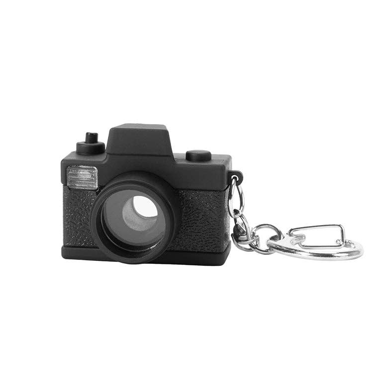 Camera LED Keychain white background