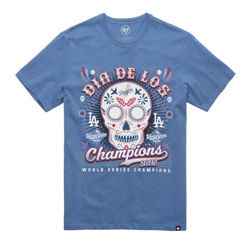 47 Brand - LA Dodgers Dia De Los 2025 World Series Champions Cadet Blue '47 Franklin Tee