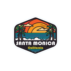 Sticker Pack Santa Monica California Rainbow Badge - Palm Beach Waves