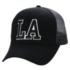 Los Angeles La Logo Mesh Trucker Hat Black