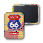 Fridge magnet with Route 66 design on a white background