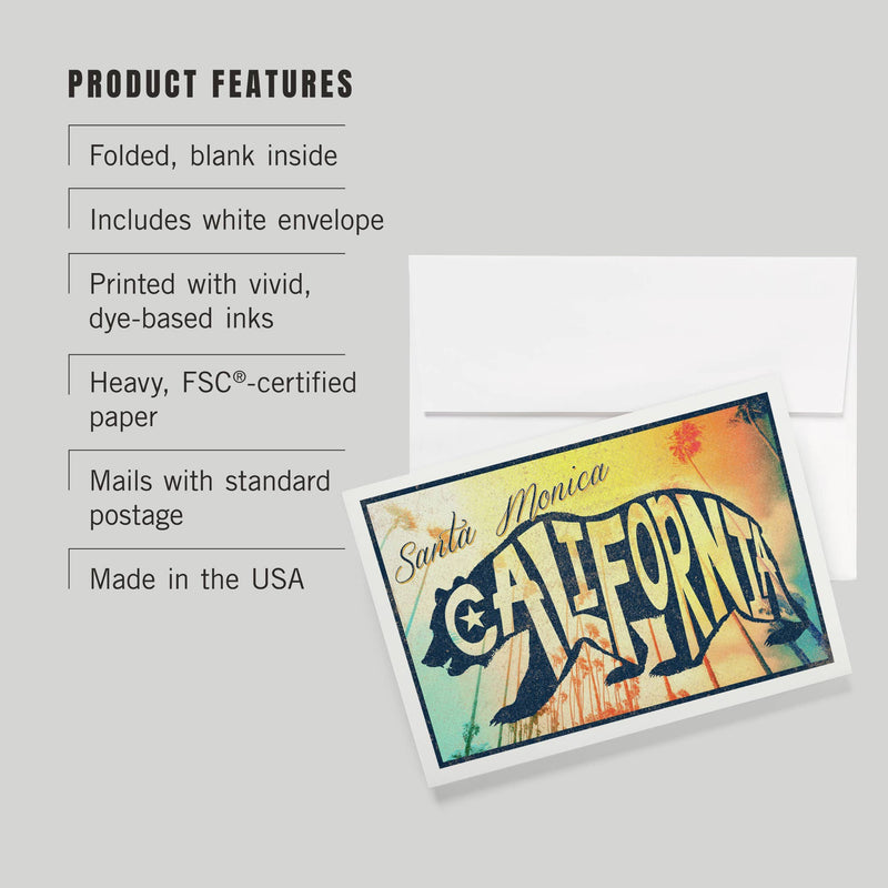 GREETING CARD Santa Monica, California, Beach Palette
