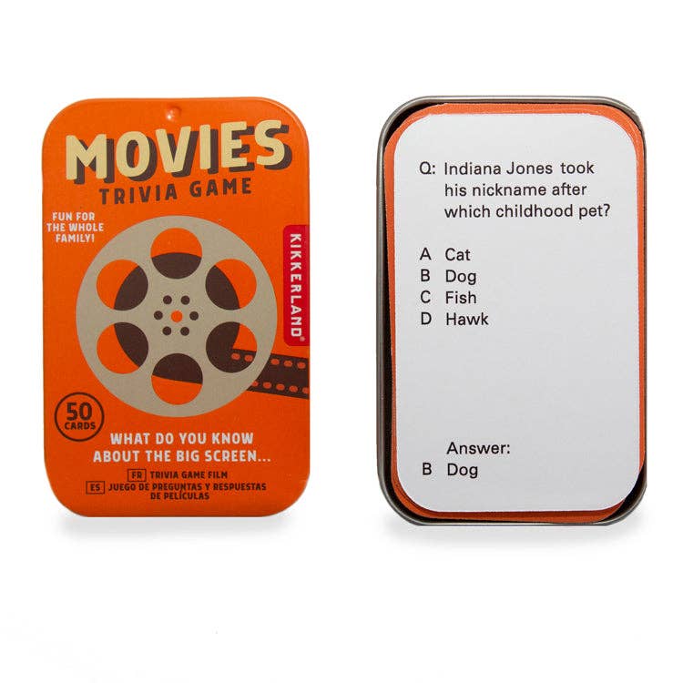 Movies Trivia Game with sample card