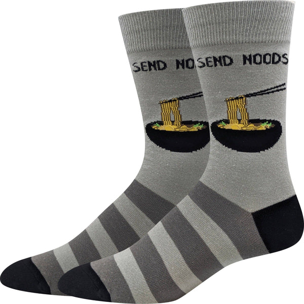 Sock Harbor Send Noods Socks: Gray