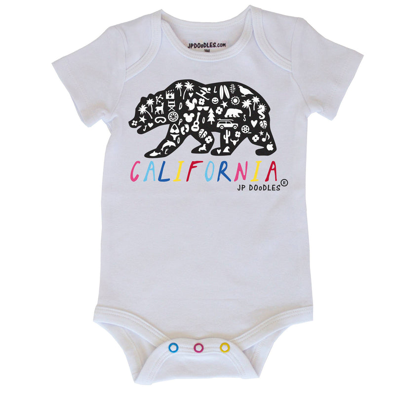 California Rainbow Bear Baby Bodysuit