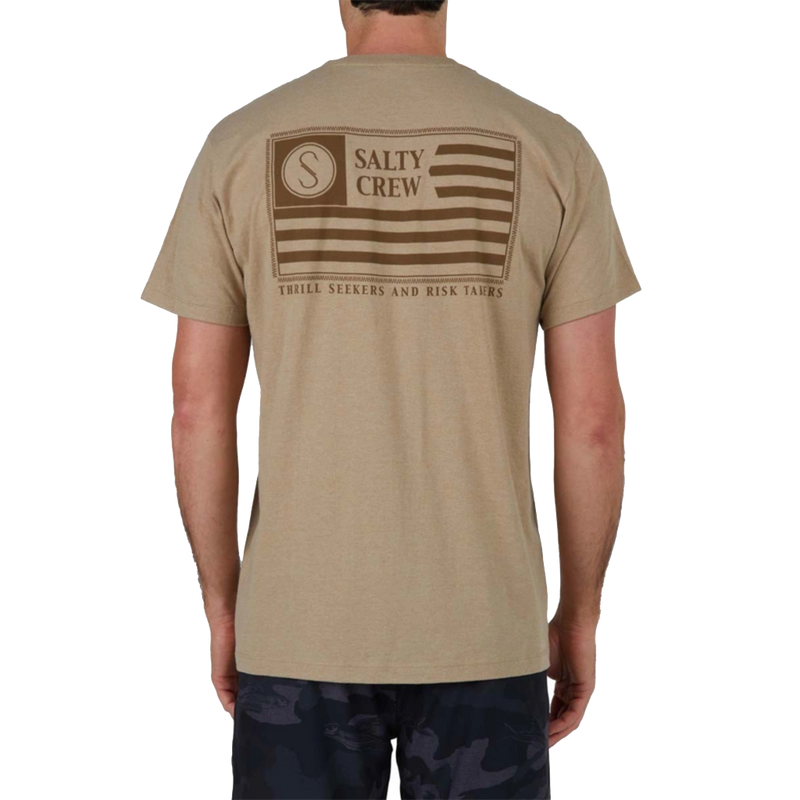 Salty Crew Freedom Flag Khaki Heather T-Shirt