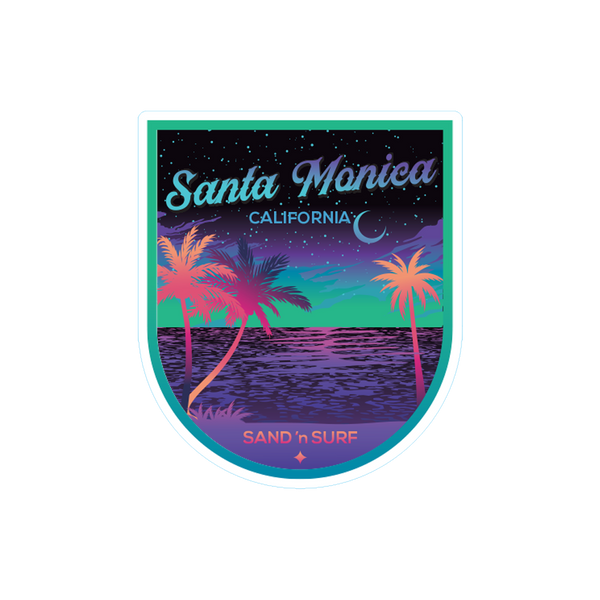 Sticker Pack Santa Monica Sand 'N Surf Neon Sky - Coastal Palms Ocean