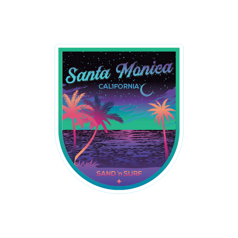 Sticker Pack Santa Monica Sand 'N Surf Neon Sky - Coastal Palms Ocean