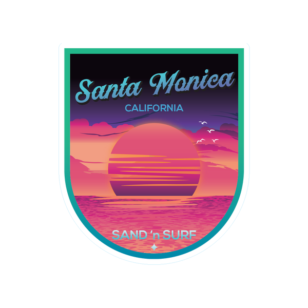 Sticker Pack Santa Monica Sand 'N Surf Neon Sky - Epic Sunset