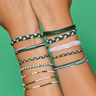 Pura Vida Cabrillo Vinyl Disc Stretch Bracelet - Green White