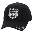 Route 66 Velcro Back Acrylic Baseball Cap Black