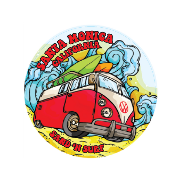 Sticker Pack Santa Monica Sand 'N Surf Doodle Beach - Bus