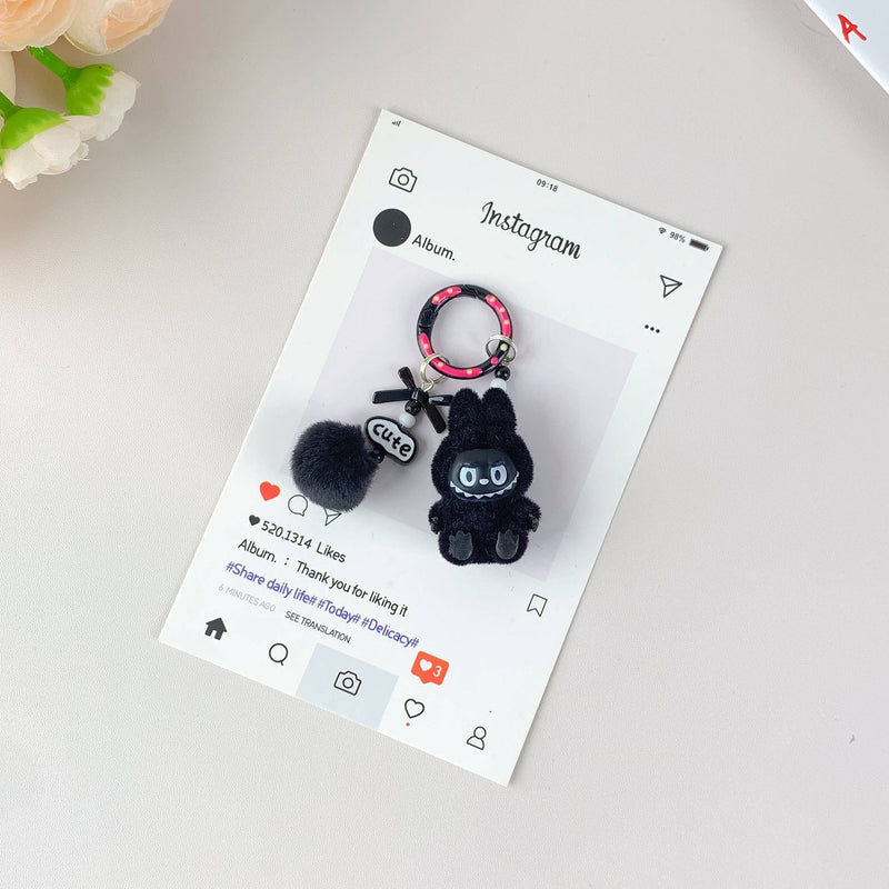 Labubu Cute Keychain : Black