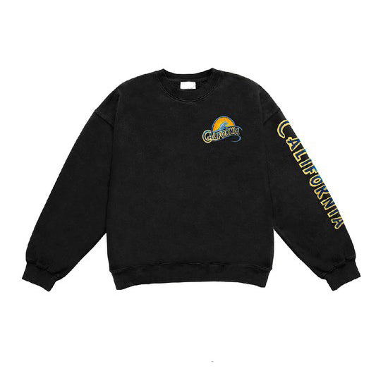 California Basic Fleece Relaxed Fit Crew Neck - Black