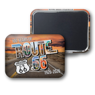 Fridge magnet with Route 66 design on a white background