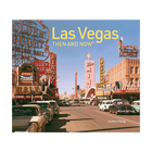 Book cover of 'Las Vegas Then and Now' with vintage street scene and neon signs.