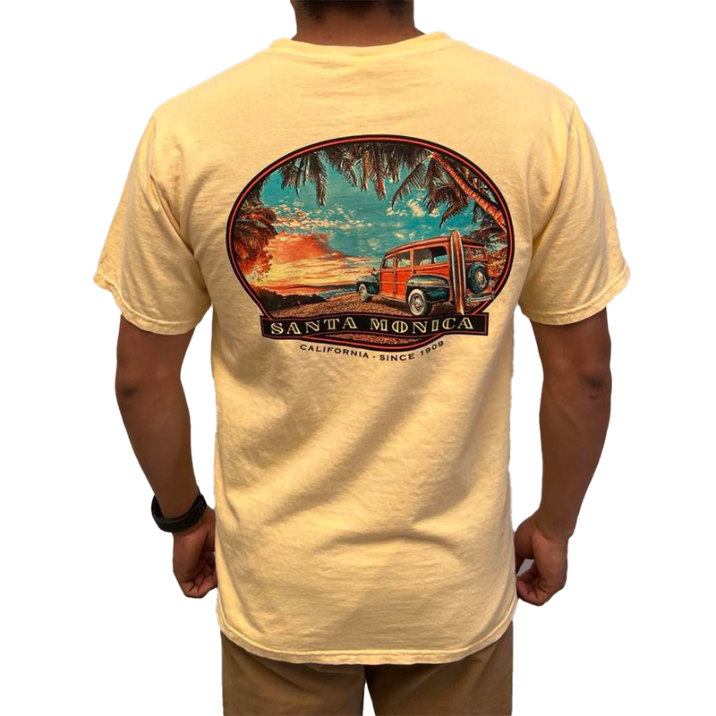 Santa Monica Reshaped Woody Ringspun Tee - Butter (Back)