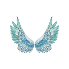 Sticker Cabana Green & Blue Gradient Angel Wings