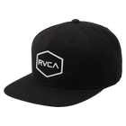 RVCA Commonwealth Snapback Hat - Black/White (Front)