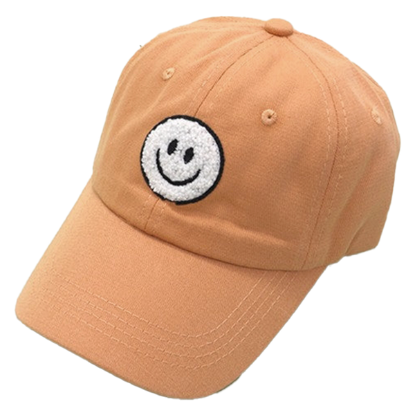 Washed Sherpa Happy Face Baseball Cap - Adobe Brown