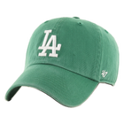 Green baseball cap with 'LA' logo on a white background