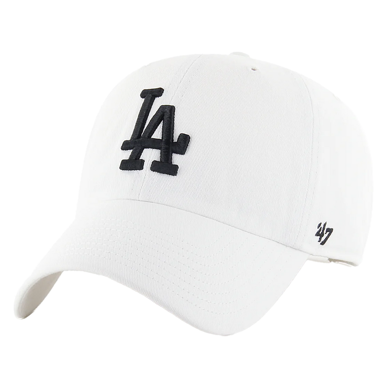 LA Dodgers White 47 Clean Up No Loop Label Front