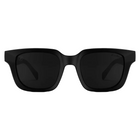 Matte black square sunglasses with dark lenses, shown from the front on a clean white background.