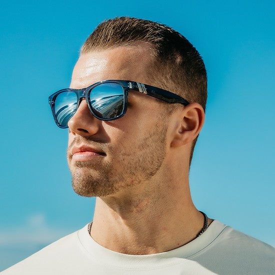 Model wearing Blenders M Class X2 Deep Blue