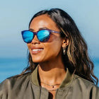 Model wearing Blenders - Palmy Crystal Indigo