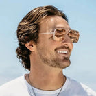 Man wearing Blenders - Phoenix Matte Champagne