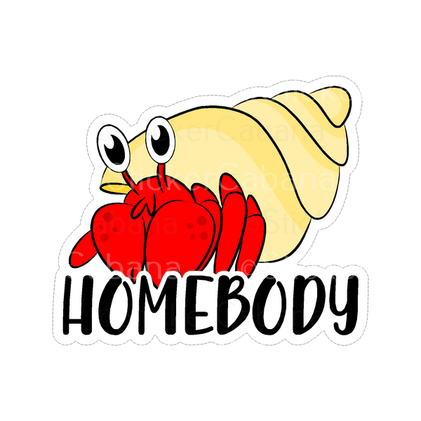 Sticker Cabana Homebody Hermit Crab