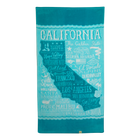 California Map Beach Towel Teal